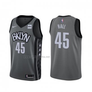 Camiseta Brooklyn Nets Donta Hall #45 Statement 2020 Gris