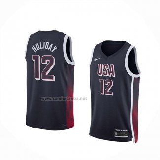 Camiseta USA 2024 Justin Holiday # 12 Azul