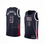 Camiseta USA 2024 Tyrese Haliburton #9 Azul