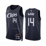 Camiseta Los Angeles Clippers Terance Mann #14 Ciudad 2023-24 Azul