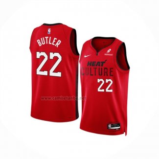 Camiseta Miami Heat Jimmy Butler #22 Ciudad 2024-25 Rojo