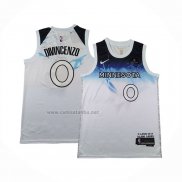 Camiseta Minnesota Timberwolves Donte DiVincenzo #0 Ciudad 2024-25 Blanco