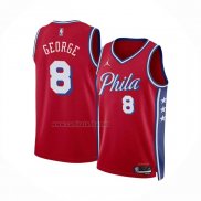 Camiseta Philadelphia 76ers Paul George #8 Statement 2024-25 Rojo