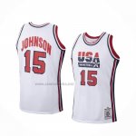 Camiseta USA 1992 James Johnson #15 Blanco