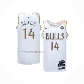 Camiseta Chicago Bulls Matas Buzelis #14 Ciudad 2024-25 Blanco