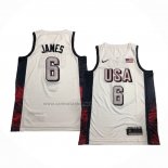 Camiseta USA 2024 LeBron James # 6 Blanco