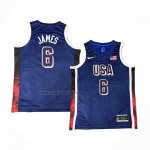 Camiseta USA 2025 LeBron James #6 Azul