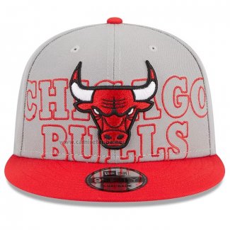 Gorra Chicago Bulls 2023 NBA Draft 9FIFTY Snapback Gris Rojo