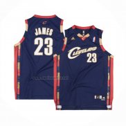 Camiseta Cleveland Cavaliers LeBron James #23 Hardwood Classics Azul