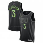 Camiseta New Orleans Pelicans CJ McCollum NO 3 Ciudad 2023-24 Negro