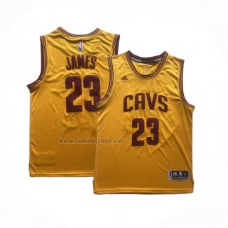 Camiseta Cleveland Cavaliers LeBron James #23 Retro Amarillo