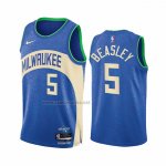 Camiseta Milwaukee Bucks Malik Beasley #5 Ciudad 2023-24 Azul