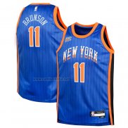 Camiseta Nino New York Knicks Jalen Brunson #11 Ciudad 2023-24 Azul