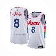 Camiseta Philadelphia 76ers Paul George #8 Ciudad 2024-25 Blanco