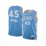 Camiseta Cleveland Cavaliers Donovan Mitchell #45 Ciudad 2024-25 Azul