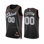 Camiseta Detroit Pistons Personalizada Ciudad 2023-24 Negro