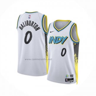 Camiseta Indiana Pacers Tyrese Haliburton #0 Ciudad 2024-25 Blanco