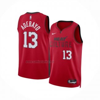 Camiseta Miami Heat Bam Adebayo #13 Ciudad 2024-25 Rojo