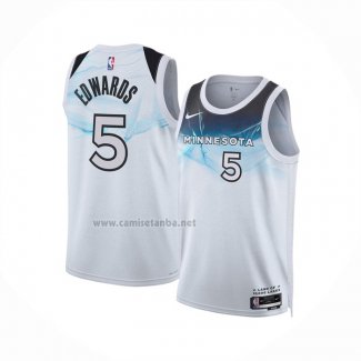 Camiseta Minnesota Timberwolves Anthony Edwards #5 Ciudad 2024-25 Blanco