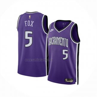 Camiseta Sacramento Kings De'Aaron Fox #5 Classic 2024-25 Violeta