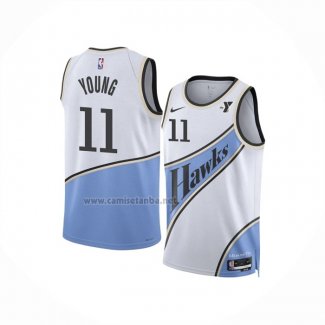 Camiseta Atlanta Hawks Trae Young #11 Ciudad 2024-25 Blanco