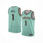 Camiseta Charlotte Hornets Lonzo Ball #1 Ciudad 2024-25 Verde