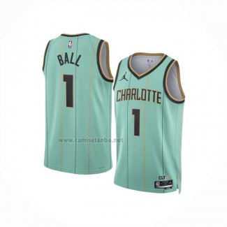 Camiseta Charlotte Hornets Lonzo Ball #1 Ciudad 2024-25 Verde