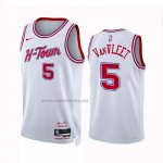 Camiseta Houston Rockets Fred Vanvleet #5 Ciudad 2023-24 Blanco