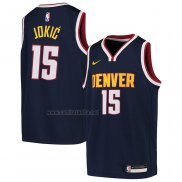 Camiseta Nino Denver Nuggets Nikola Jokic #15 Icon 2020-21 Azul