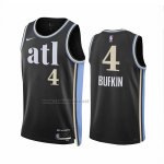 Camiseta Atlanta Hawks Kobe Bufkin #4 Ciudad 2023-24 Negro