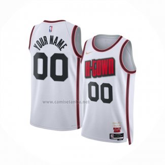 Camiseta Houston Rockets Personalizada Ciudad 2024-25 Blanco