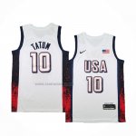 Camiseta USA 2024 Jayson Tatum #10 Blanco