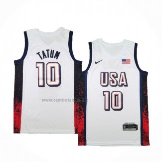 Camiseta USA 2024 Jayson Tatum # 10 Blanco