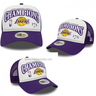 Gorra Los Angeles Lakers 17x League Champs Commemorative Blanco Violeta