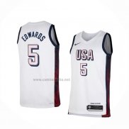 Camiseta USA 2024 Anthony Edwards #5 Blanco