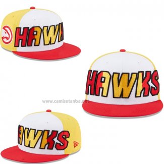 Gorra Atlanta Hawks 9FIFTY Blanco Amarillo Rojo