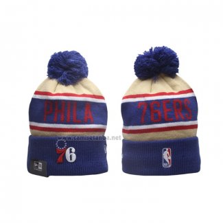 Gorro Beanie Philadelphia 76ers New Era Azul Amarillo