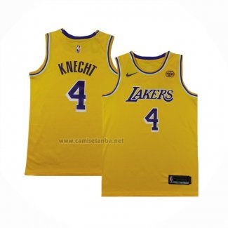 Camiseta Los Angeles Lakers Dalton Knecht #4 Icon 2024-25 Amarillo