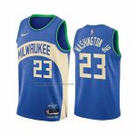 Camiseta Milwaukee Bucks Tyty Washington JR. #23 Ciudad 2023-24 Azul