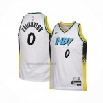 Camiseta Nino Indiana Pacers Tyrese Haliburton #0 Ciudad 2024-25 Blanco