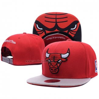 Gorra Chicago Bulls Mitchell & Ness Rojo Gris