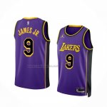 Camiseta Los Angeles Lakers Bronny James #9 Statement Violeta