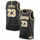 Camiseta Los Angeles Lakers LeBron James #23 Select Series Oro Negro