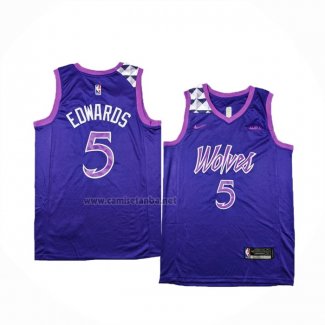 Camiseta Minnesota Timberwolves Anthony Edwards #5 Classic 2024 Violeta