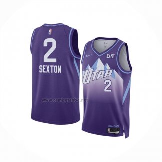 Camiseta Utah Jazz Collin Sexton #2 Ciudad 2024-25 Violeta