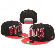 Gorra Chicago Bulls Stacked Slant 9FIFTY Snapback Negro Rojo