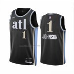 Camiseta Atlanta Hawks Jalen Johnson #1 Ciudad 2023-24 Negro