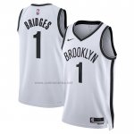 Camiseta Brooklyn Nets Mikal Bridges #1 Association 2022-23 Blanco