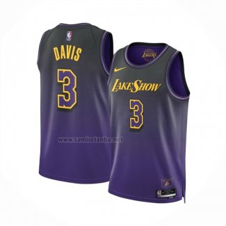 Camiseta Los Angeles Lakers Anthony Davis #3 Ciudad 2024-25 Violeta