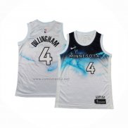 Camiseta Nino Minnesota Timberwolves Robert Dillingham #4 Ciudad 2024-25 Blanco